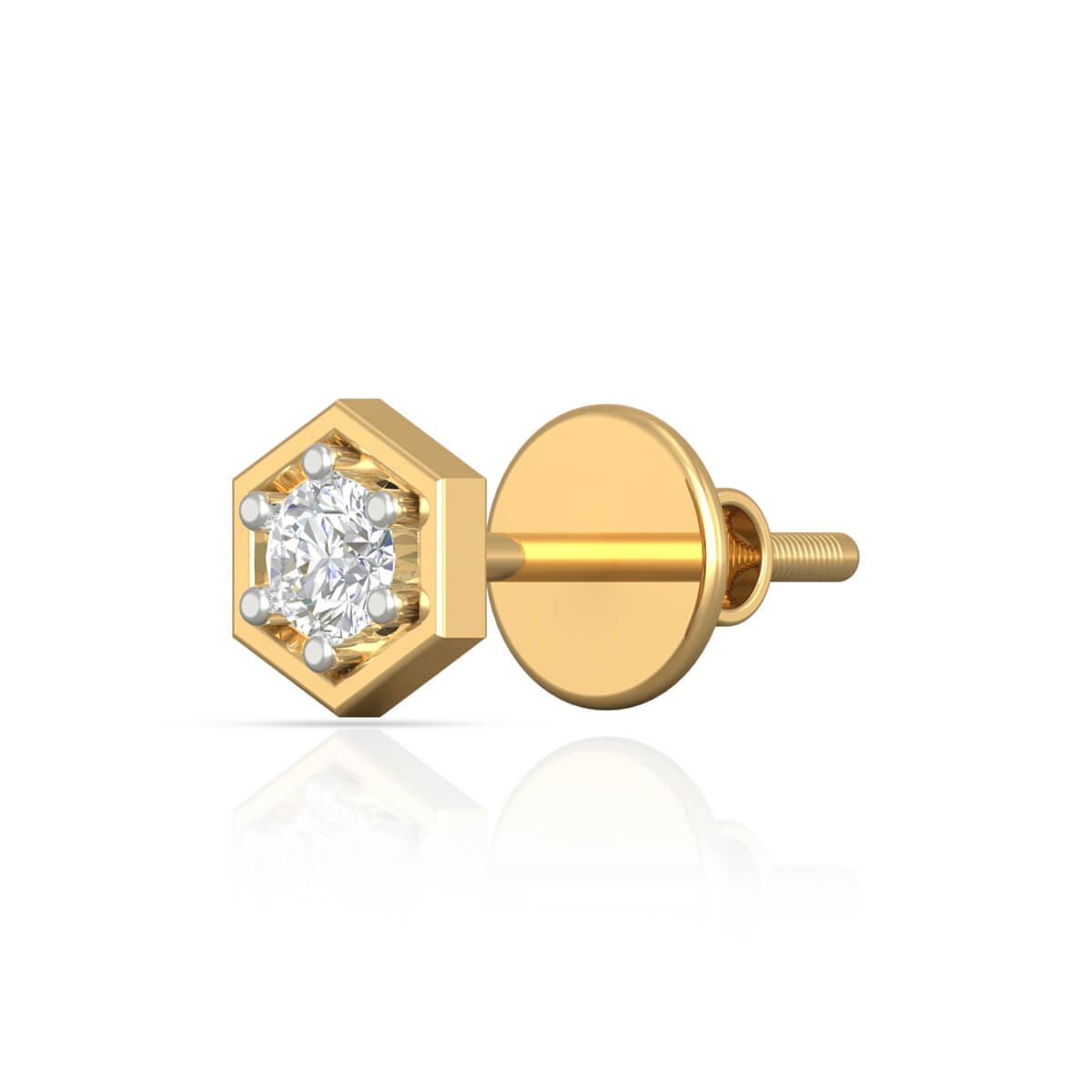 Elegant Hexagon Solitaire Studs