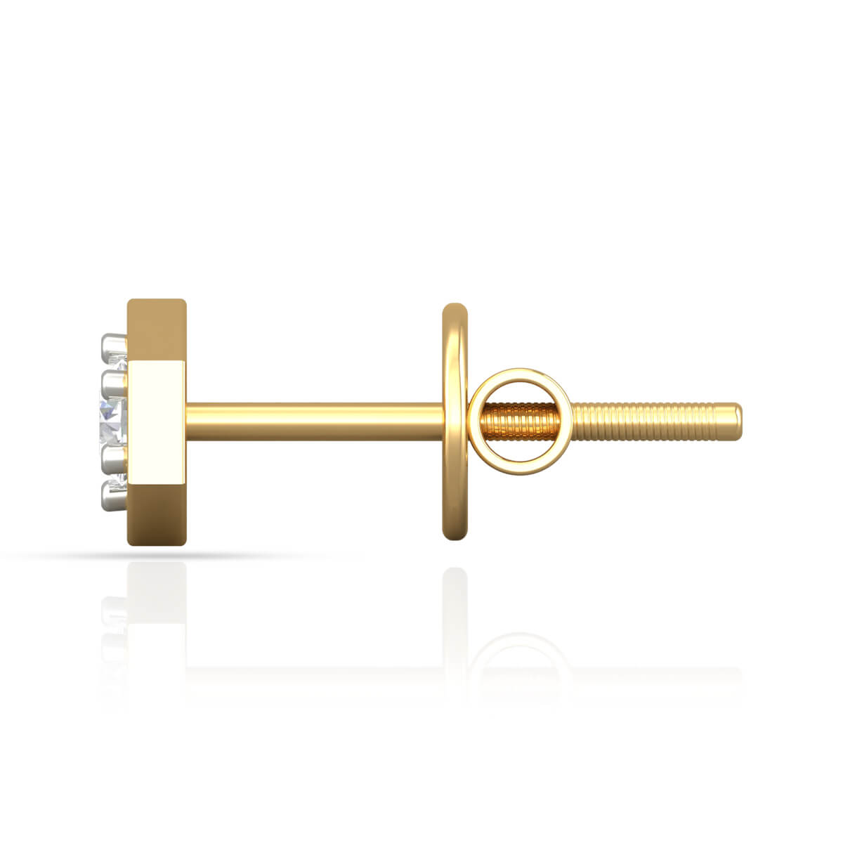 Elegant Hexagon Solitaire Studs