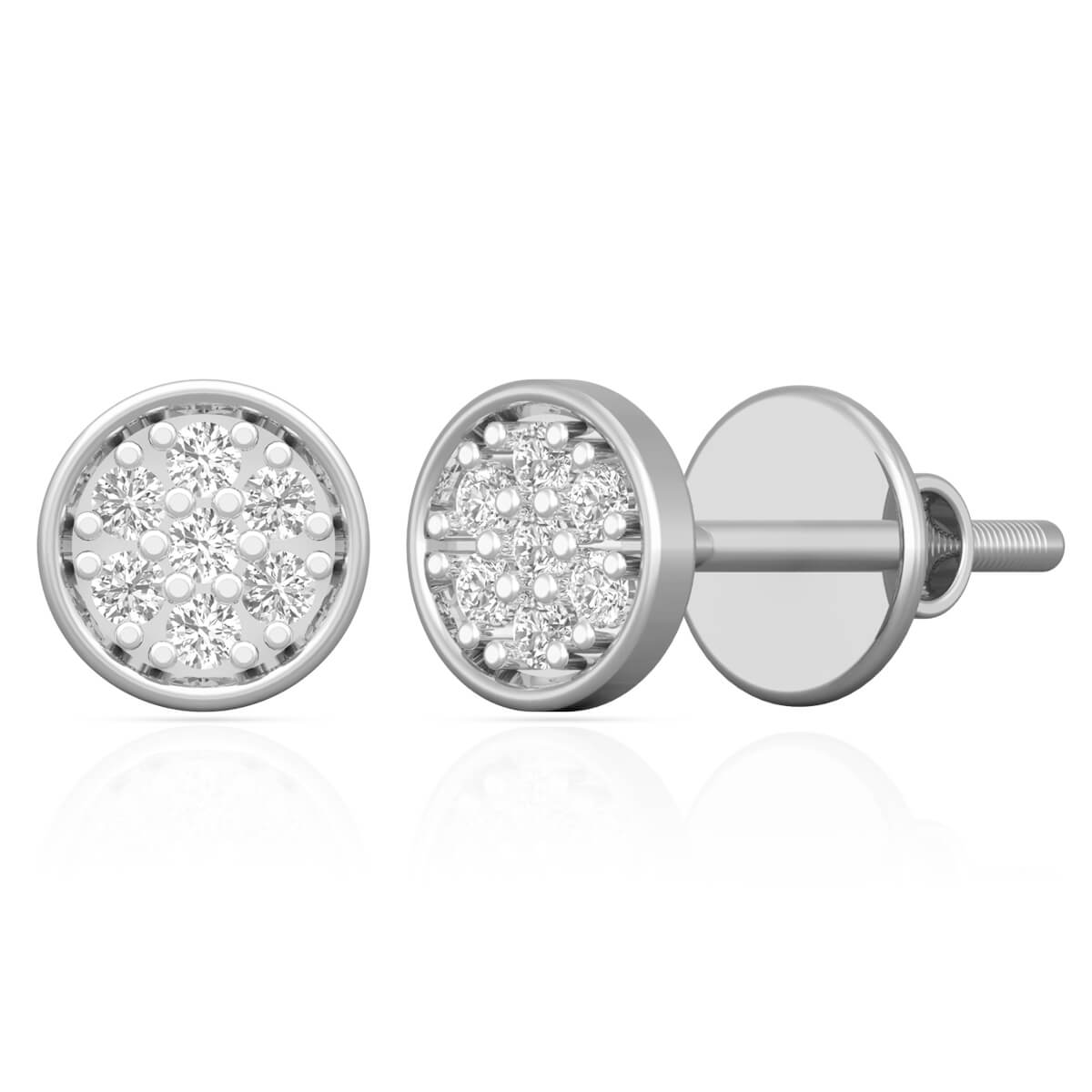 18K Sterling Charming Diamond Studs