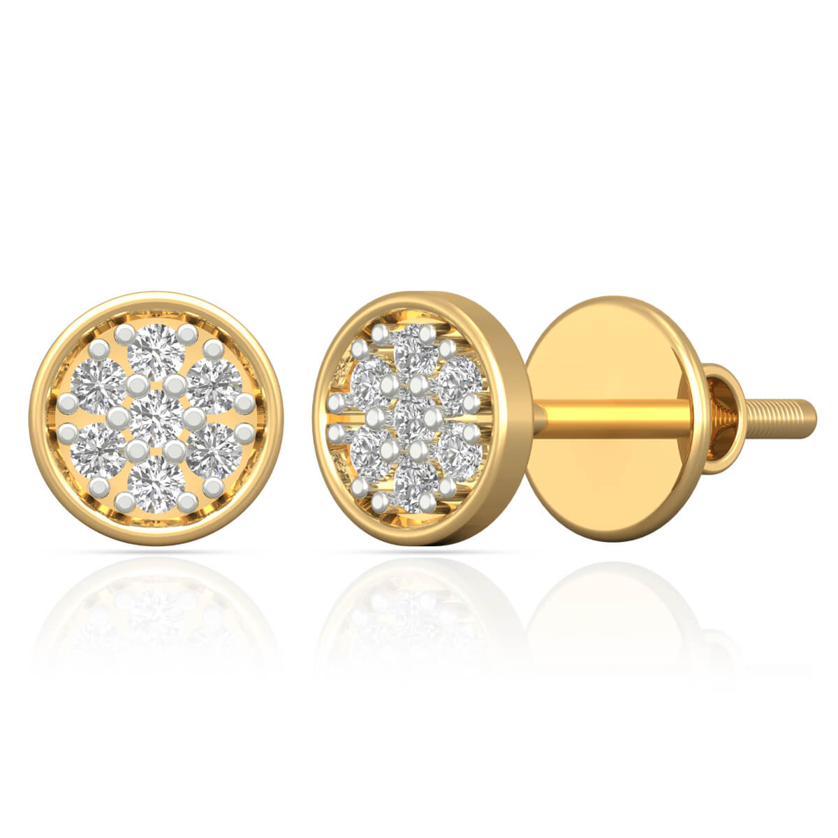 18K Golden Charming Diamond Studs