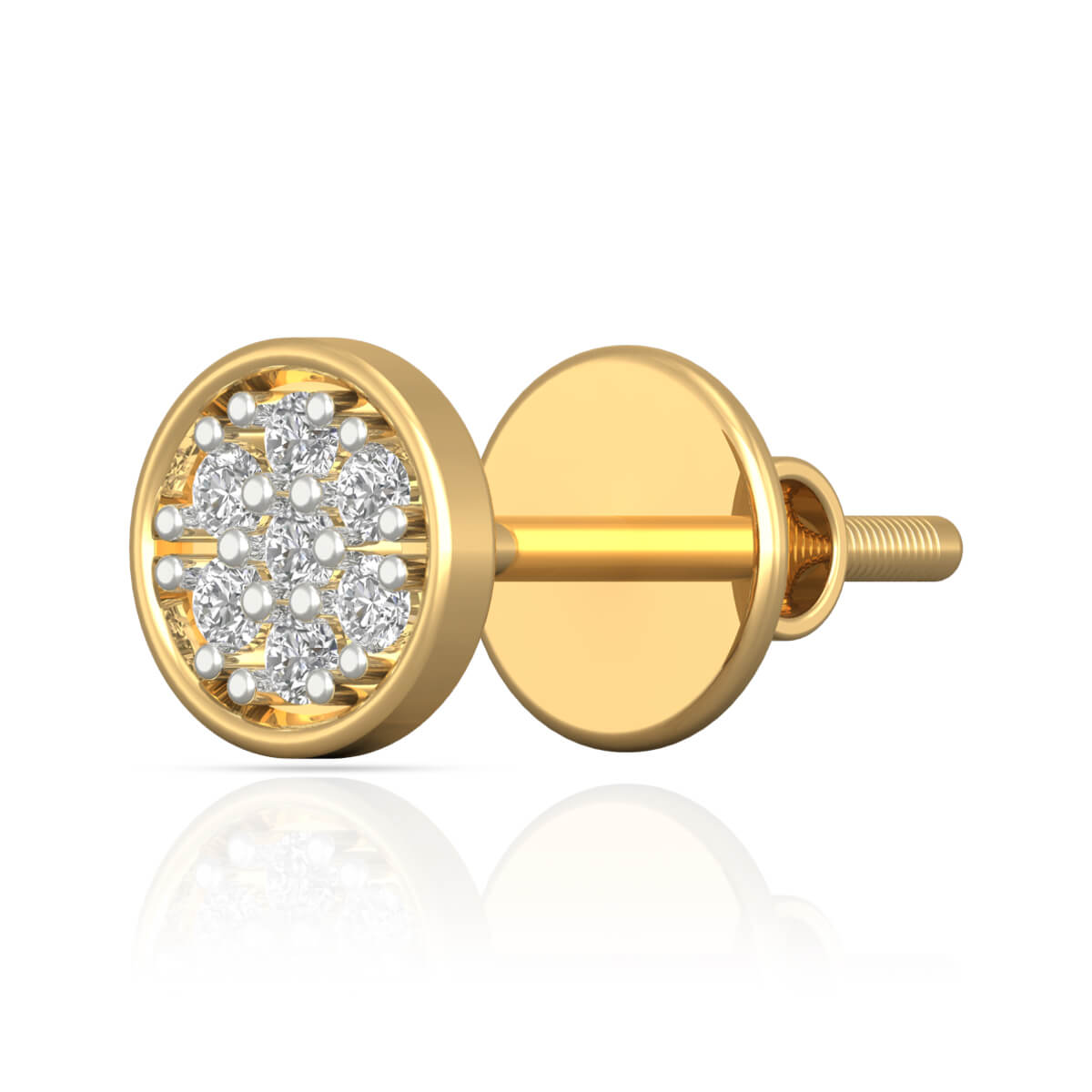 18K Golden Charming Diamond Studs