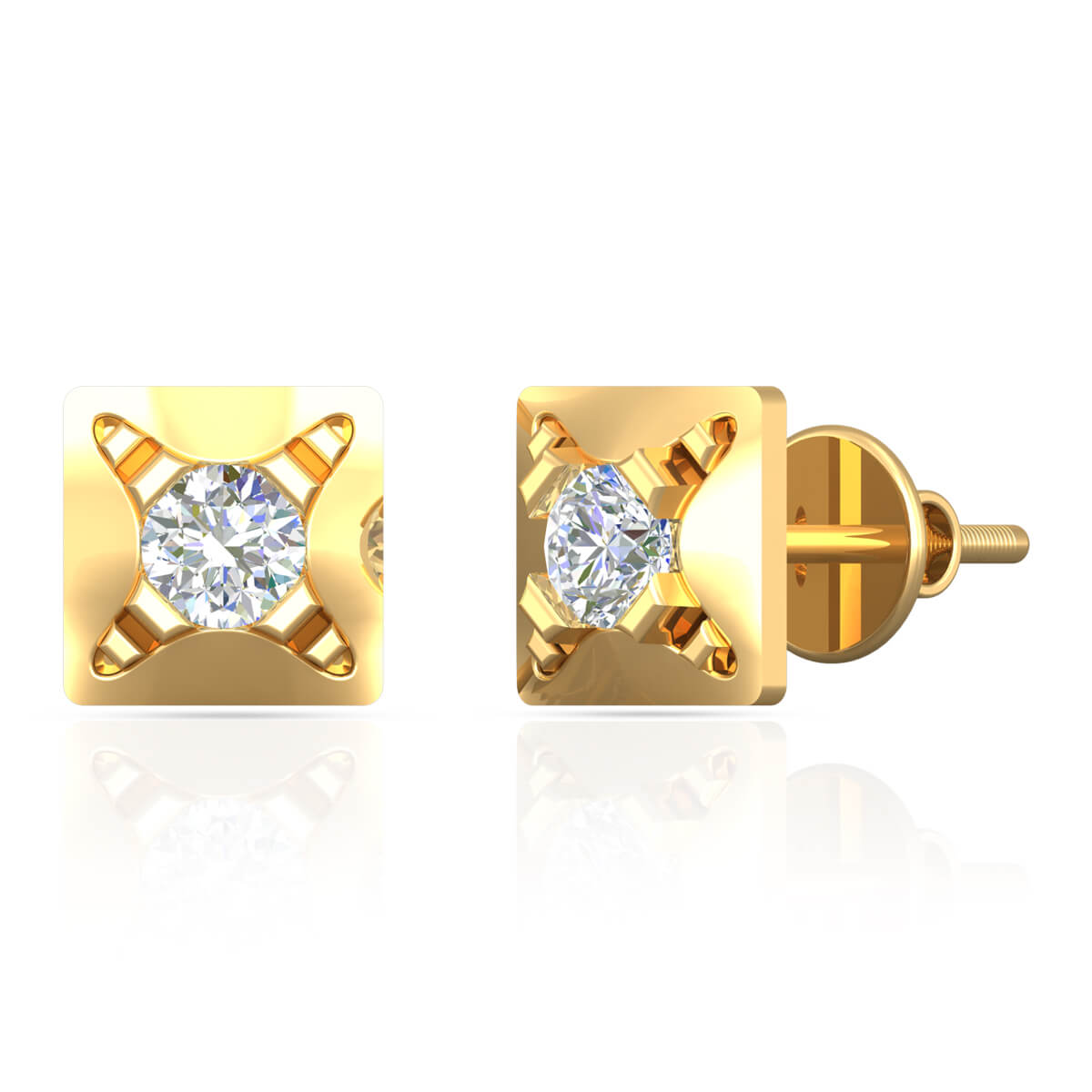 Elegant Gleam Solitaire Earrings