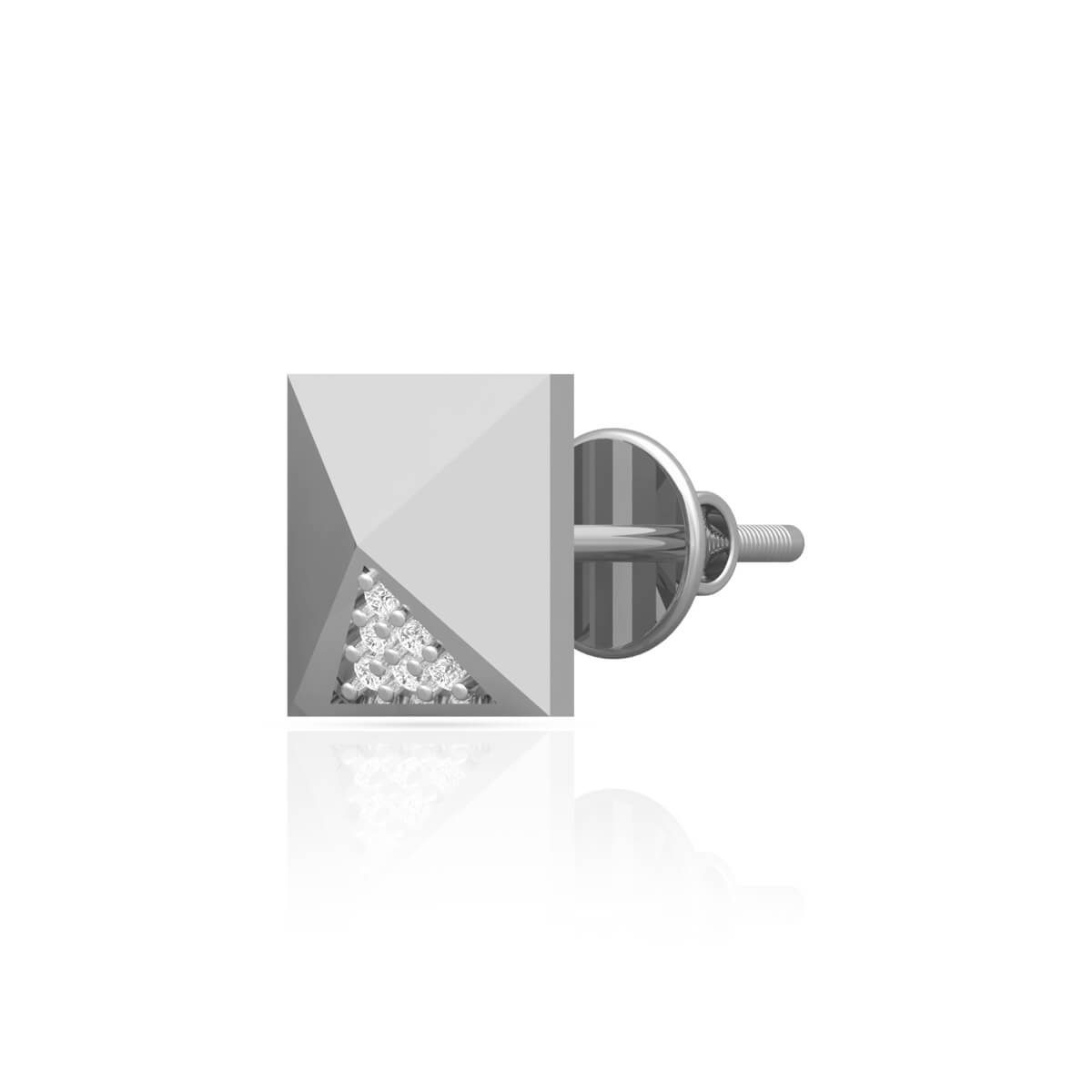Sterling 18K Diamond Stud for Simple Grace