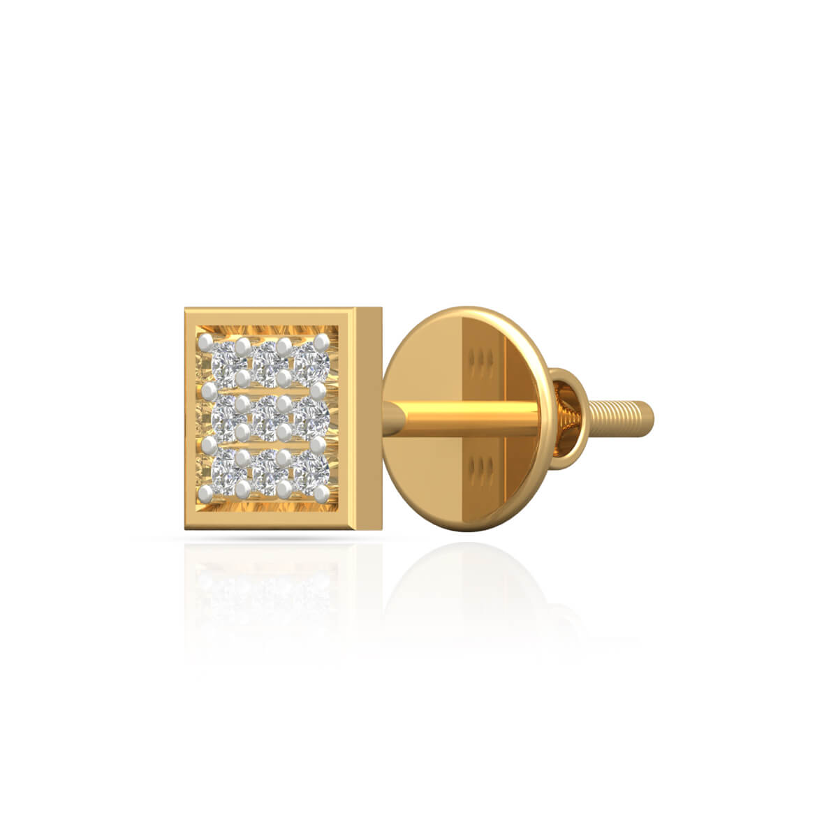 18K Petite Golden Box Stud Earrings