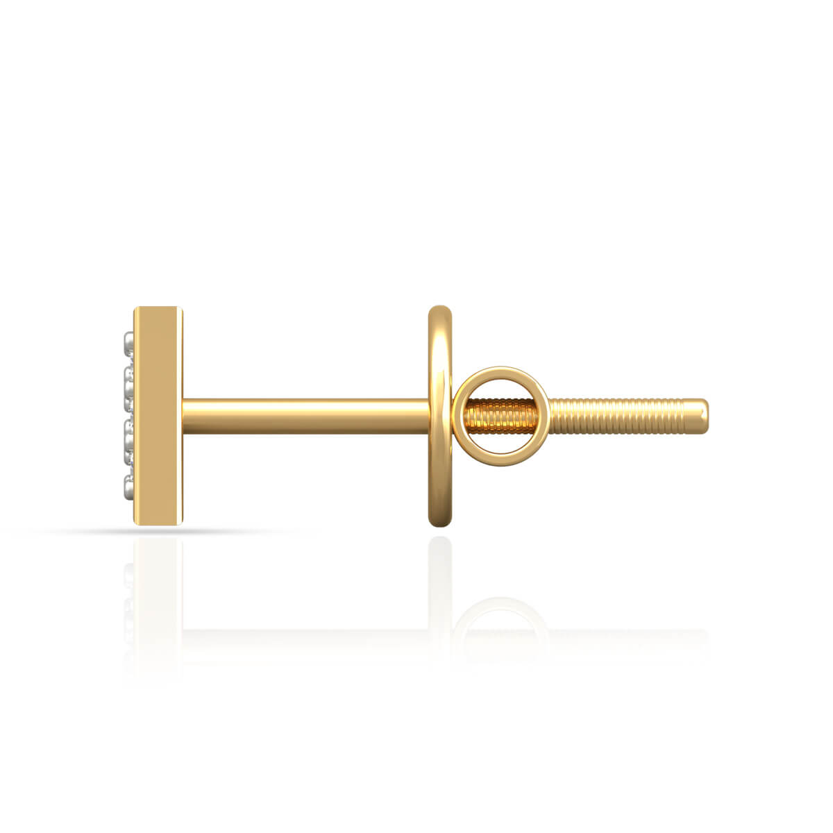 18K Petite Golden Box Stud Earrings