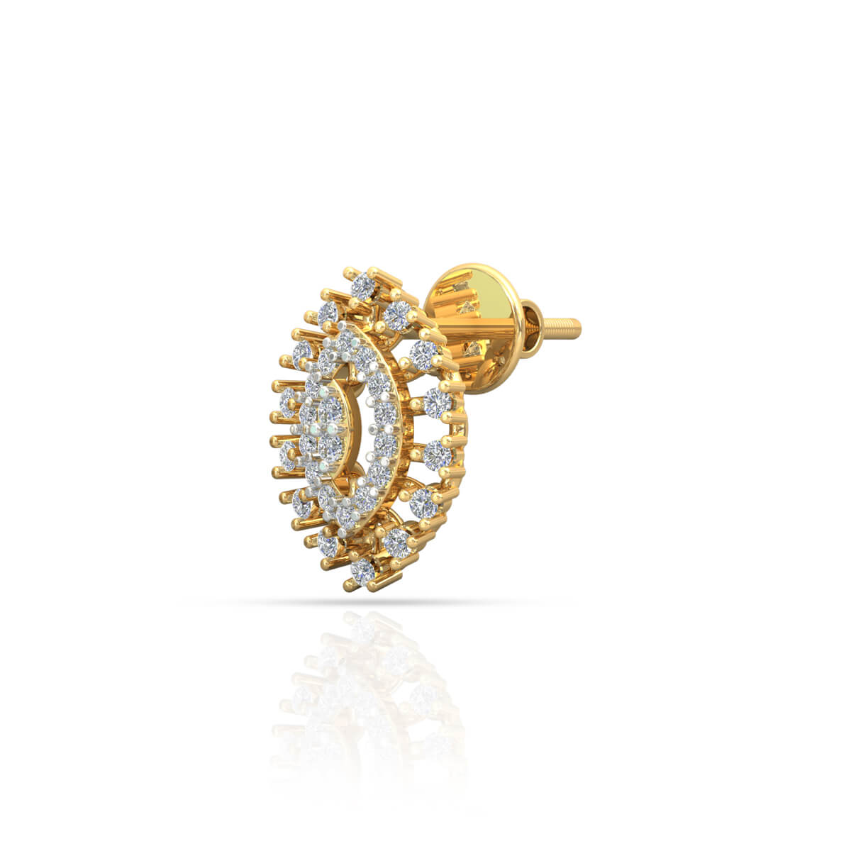 18K Gold Studs with Sparkling Glow