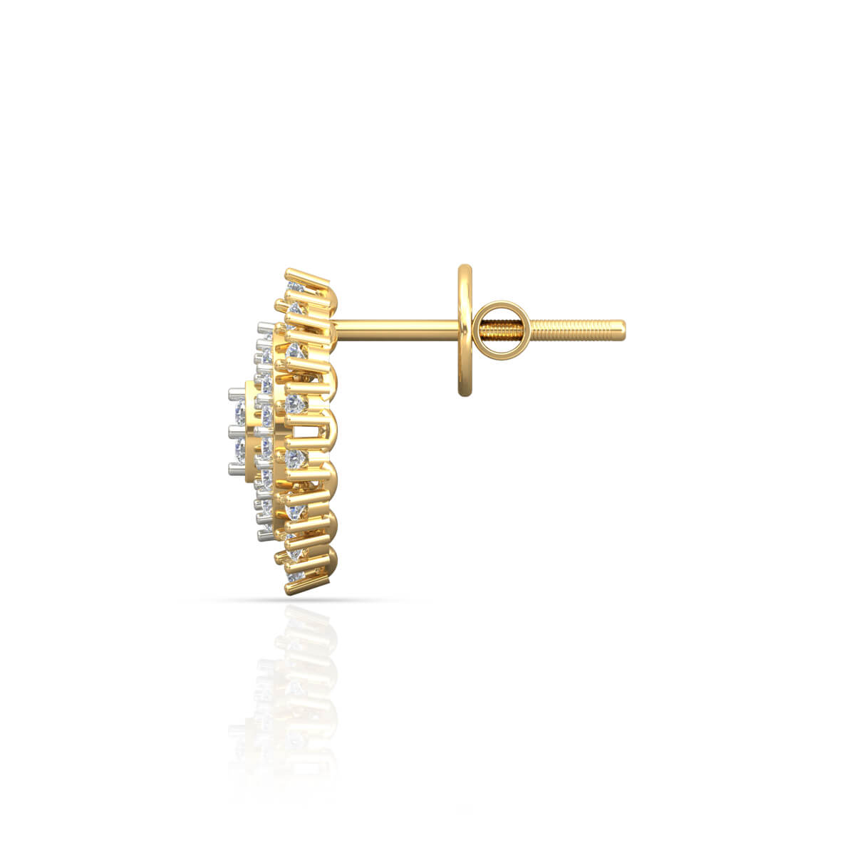 18K Gold Studs with Sparkling Glow