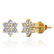 18K Captivating Blossom Diamond Studs for Everyday Wear