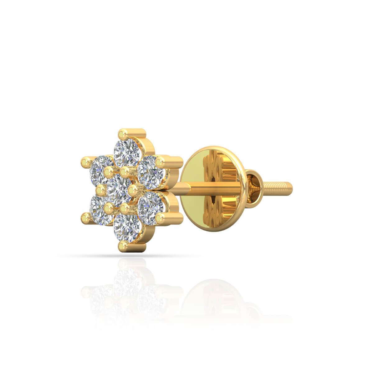 18K Captivating Blossom Diamond Studs for Everyday Wear