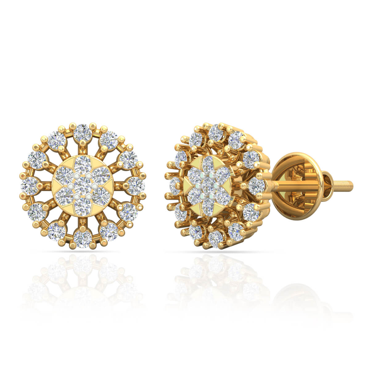Stunning Floral 18K Diamond Studs for Exclusive Look