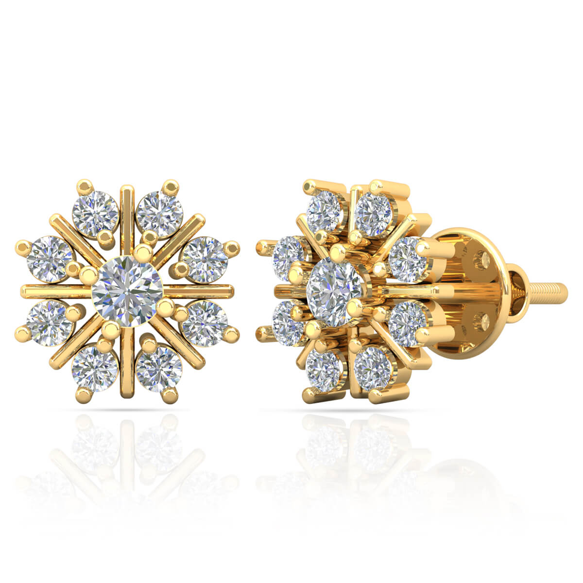 18K Dazzling Floral Studs for Exclusive Look