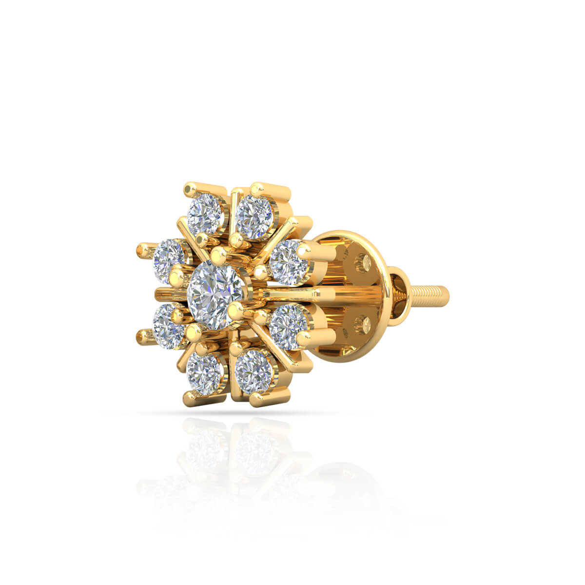18K Dazzling Floral Studs for Exclusive Look