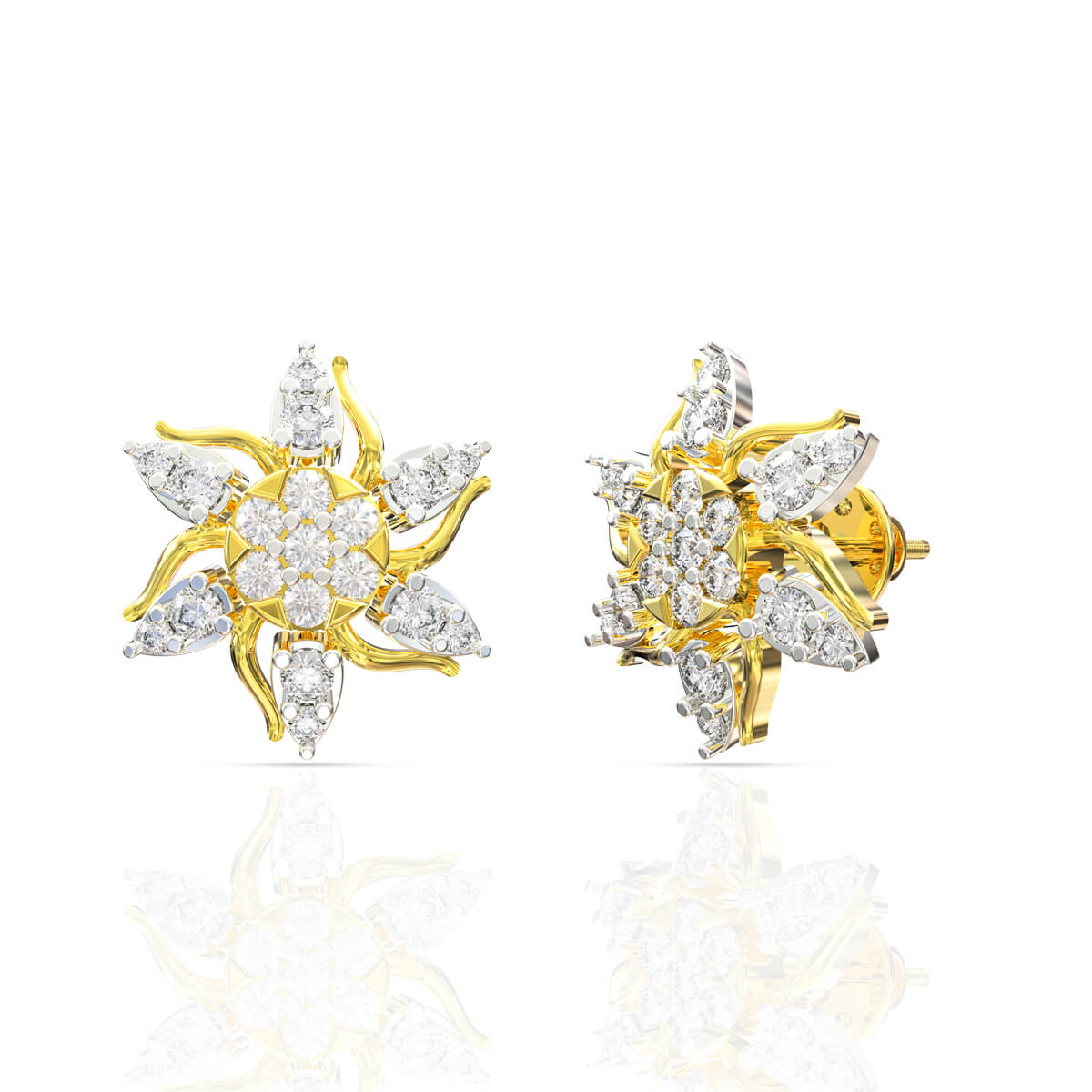 18K Shimmering Starlit Gold Studs