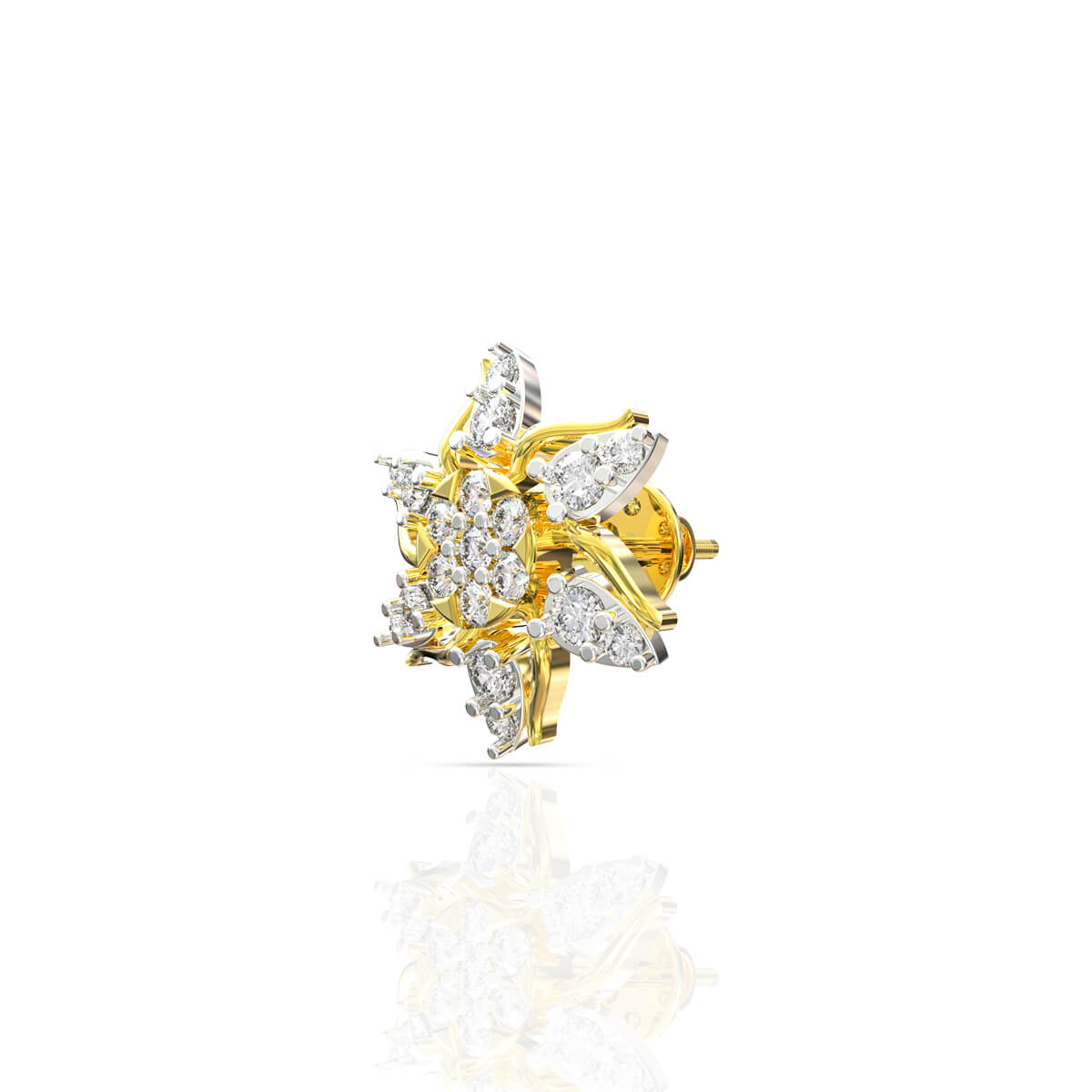 18K Shimmering Starlit Gold Studs