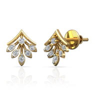 Delicate Petal Motif 18K Gold Studs