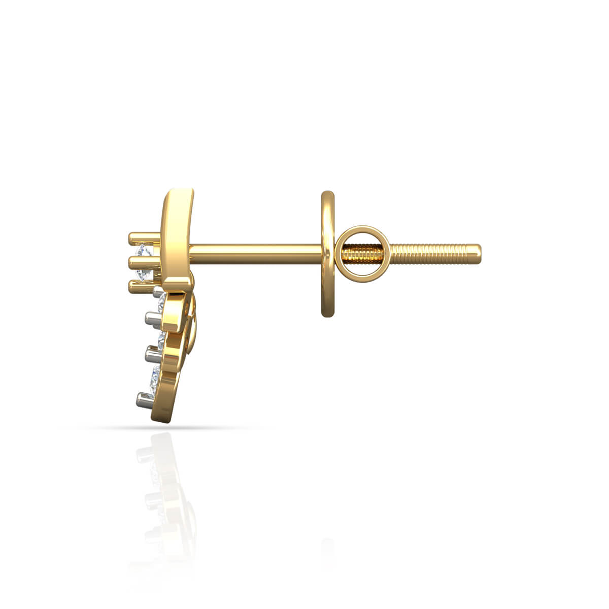 Delicate Petal Motif 18K Gold Studs