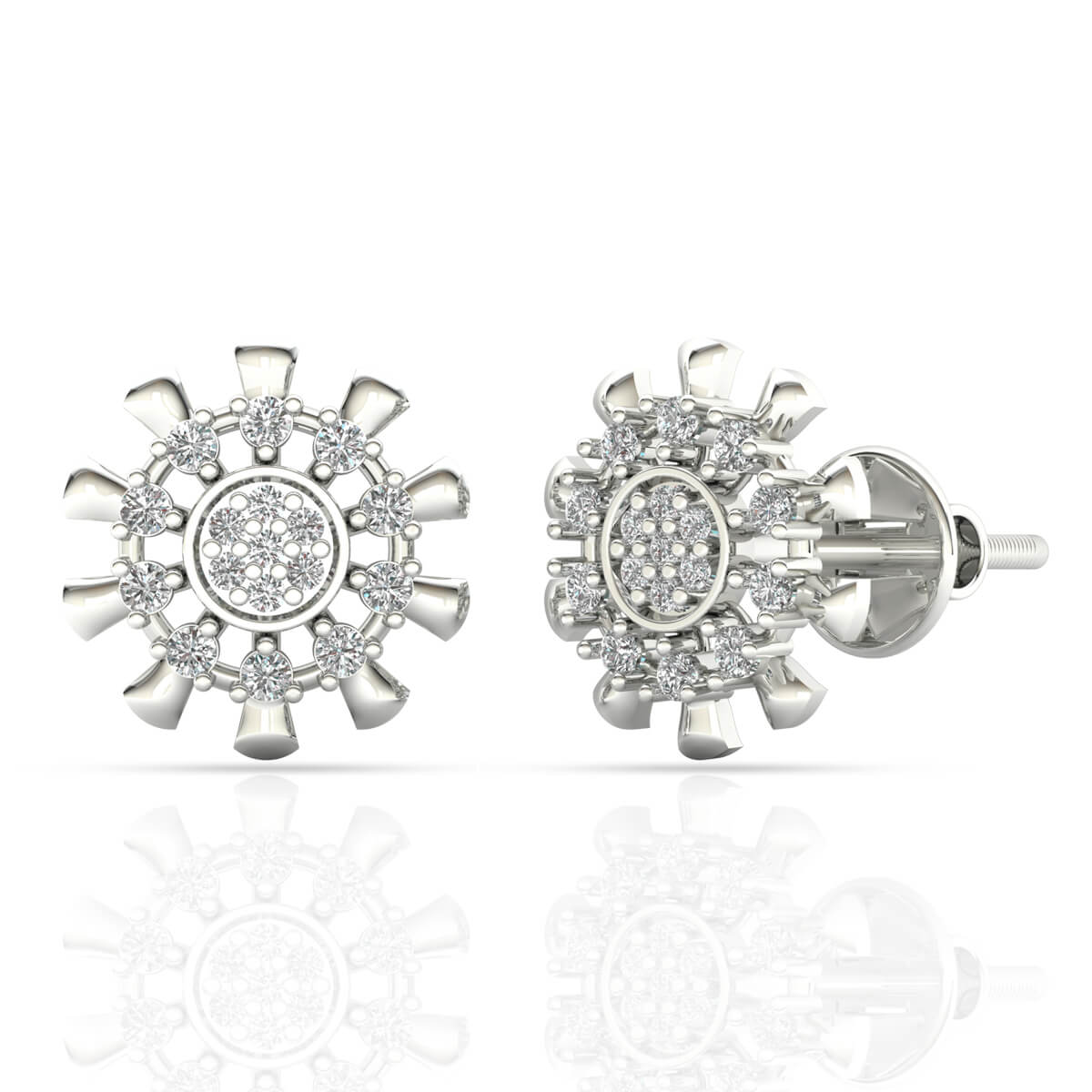 Snowflake Elegance 18K Studs