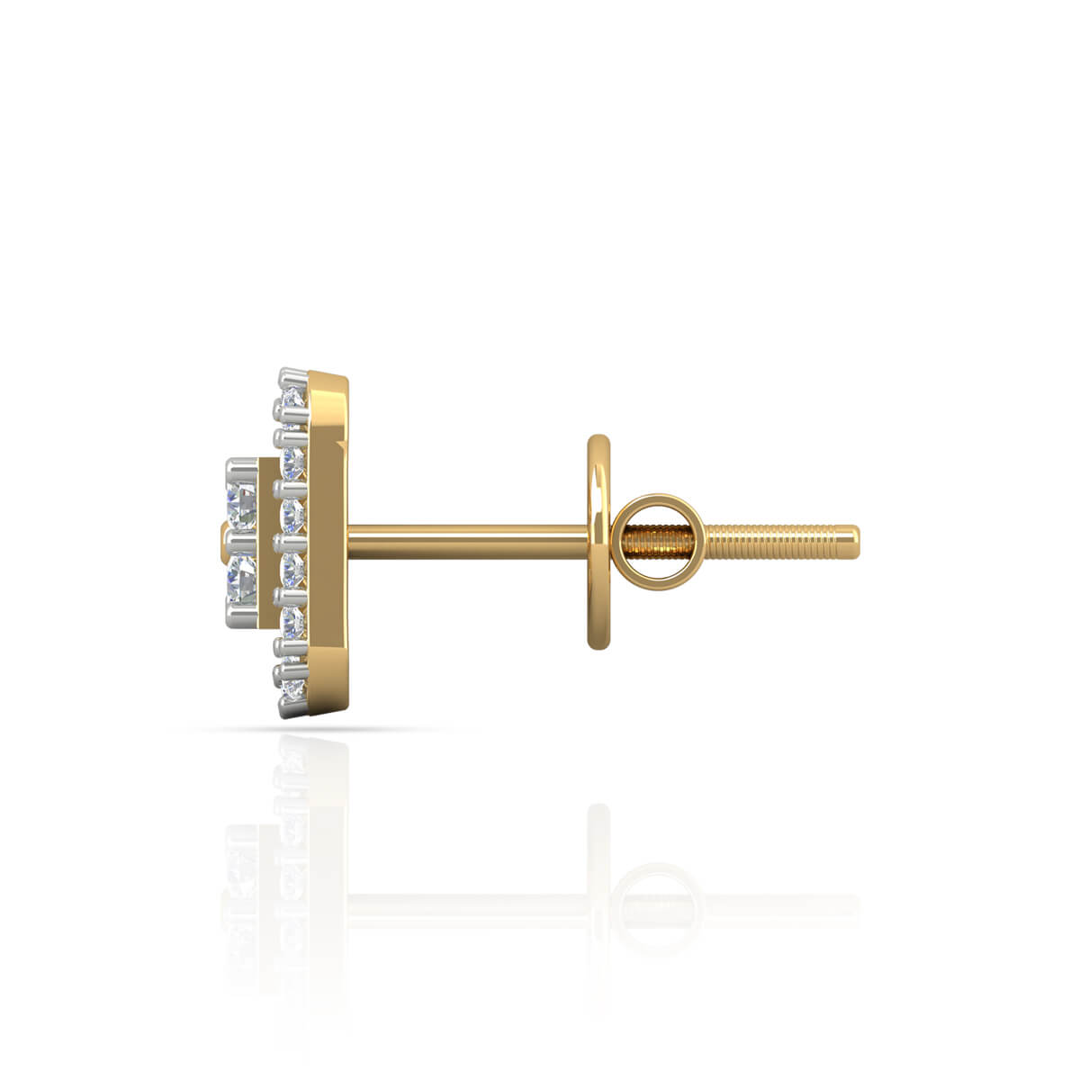 Gleaming Box 18K Diamond Studs for Bold Look