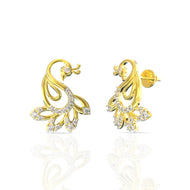 18K Vibrant Peacock Studs with Gem Accents