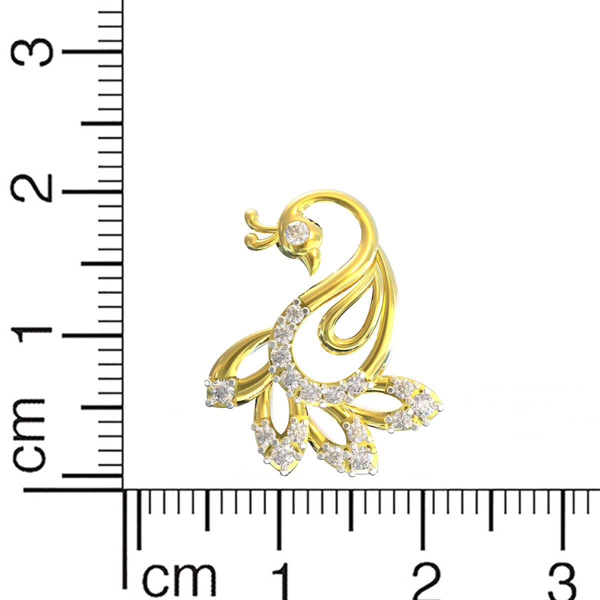 18K Vibrant Peacock Studs with Gem Accents
