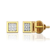 Elegant Gleam 18K Diamond Stud Earrings