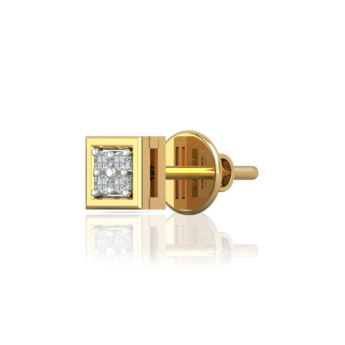 Elegant Gleam 18K Diamond Stud Earrings