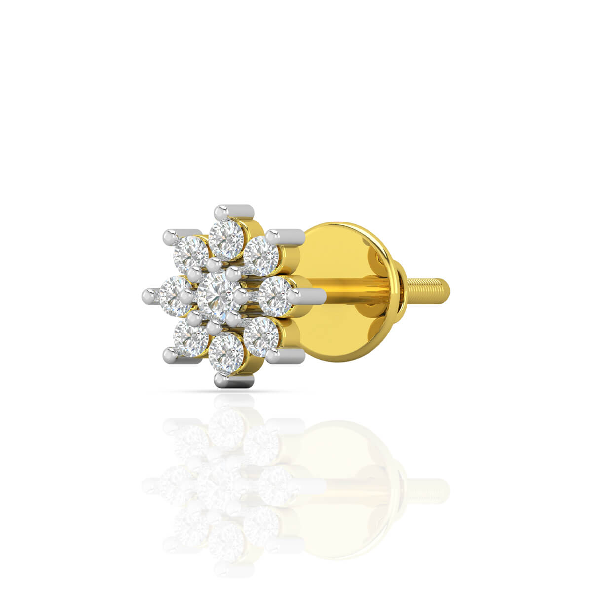 Captivating Blossom 18K Diamond Studs for Everyday Wear
