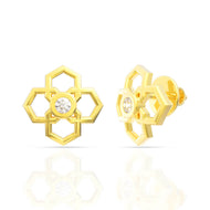 Delicate Petal Glow Gold Studs for Women