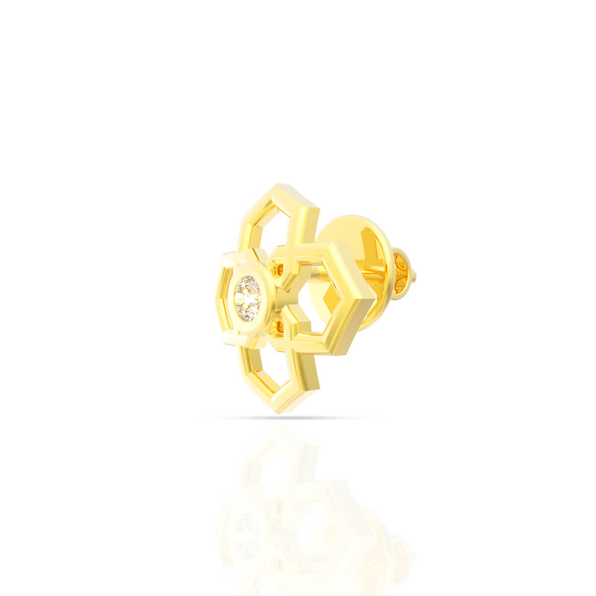 Delicate Petal Glow Gold Studs for Women