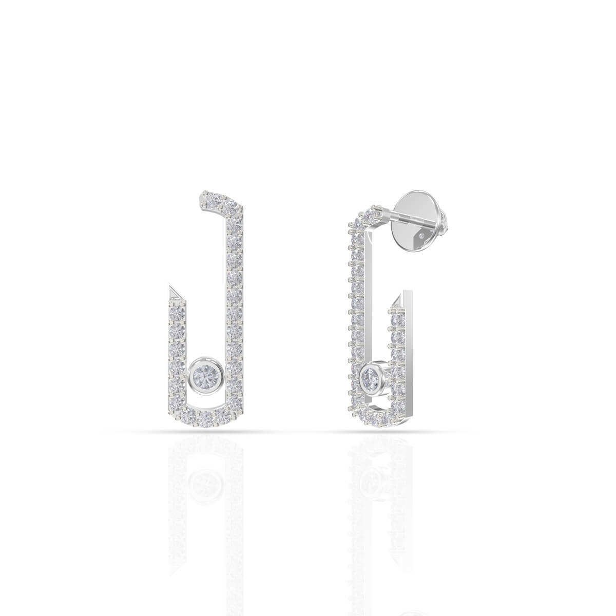 Sleek and Slender 18K Diamond Studs