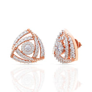 18K Tri-Ring Petal Harmony Floral Gold Studs