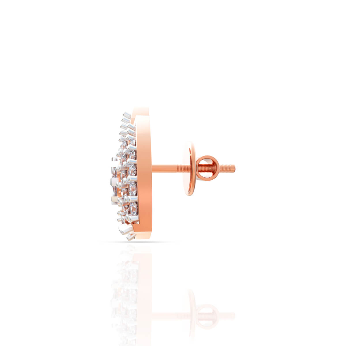 18K Tri-Ring Petal Harmony Floral Gold Studs