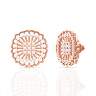 Delicate Square Flora Studs for Soft Glow 18K