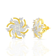 18K Gleaming Blooming Petal Swirl Gold Studs