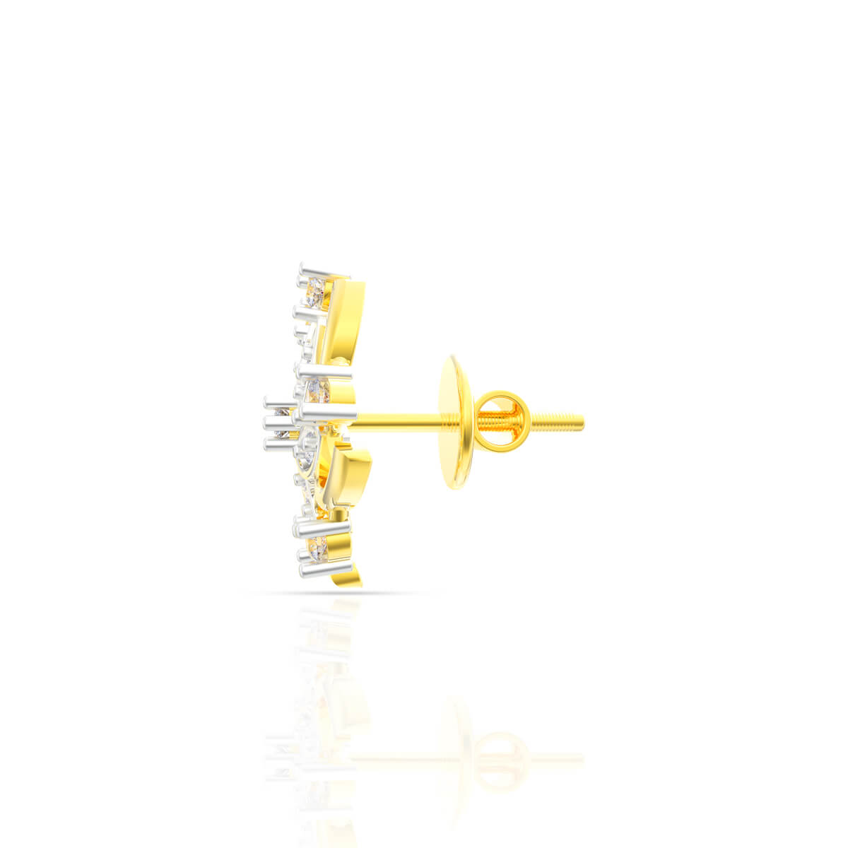18K Gleaming Blooming Petal Swirl Gold Studs