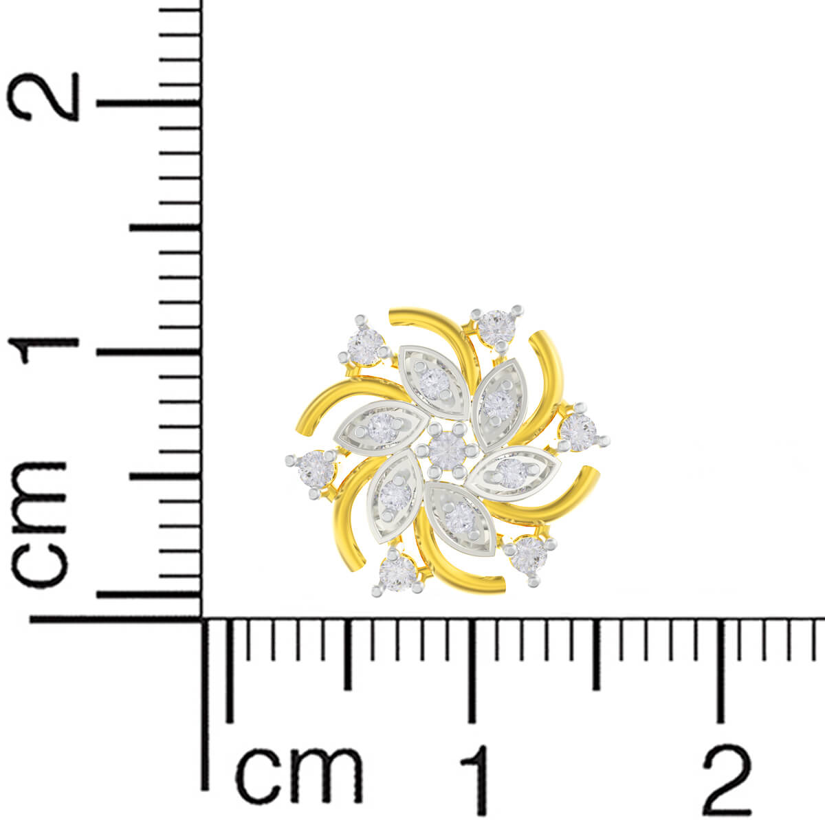 18K Gleaming Blooming Petal Swirl Gold Studs