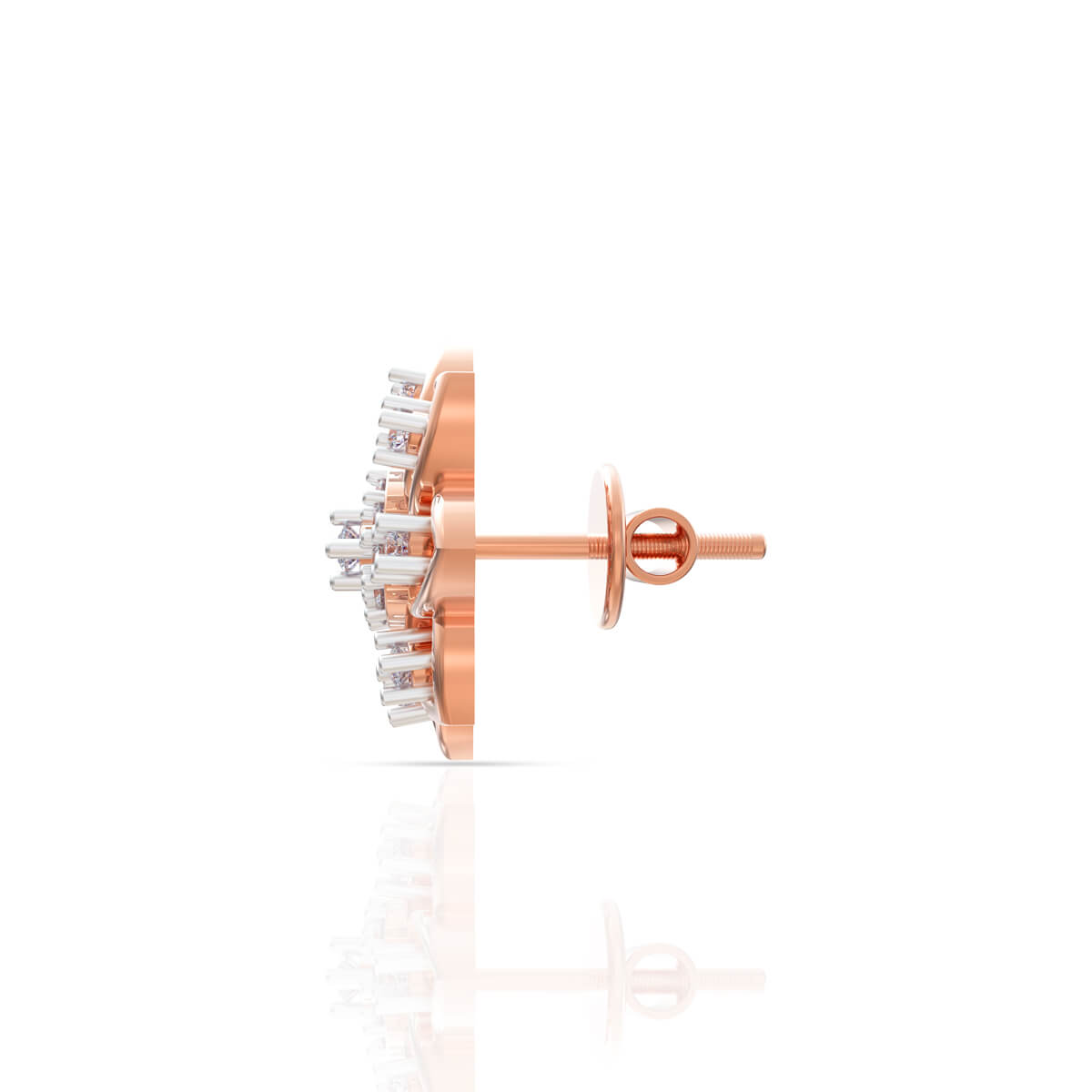 Charming Blossom 18K Diamond Floral Stud Earrings
