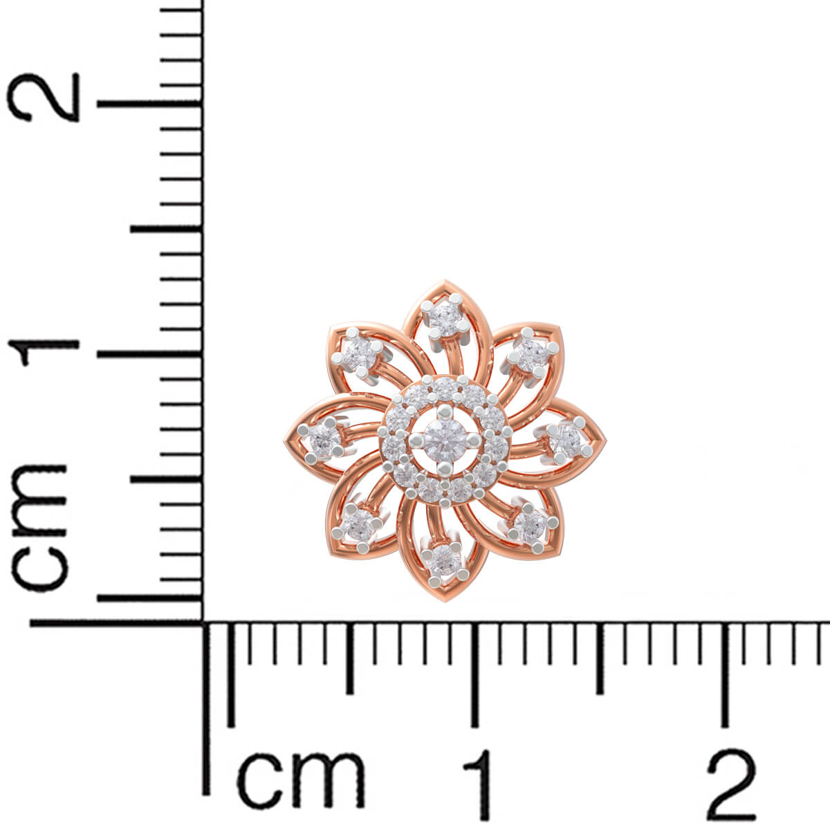 Charming Blossom 18K Diamond Floral Stud Earrings