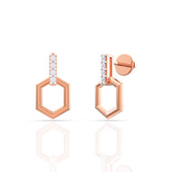 Minimalist Hexa Charm Studs 18K