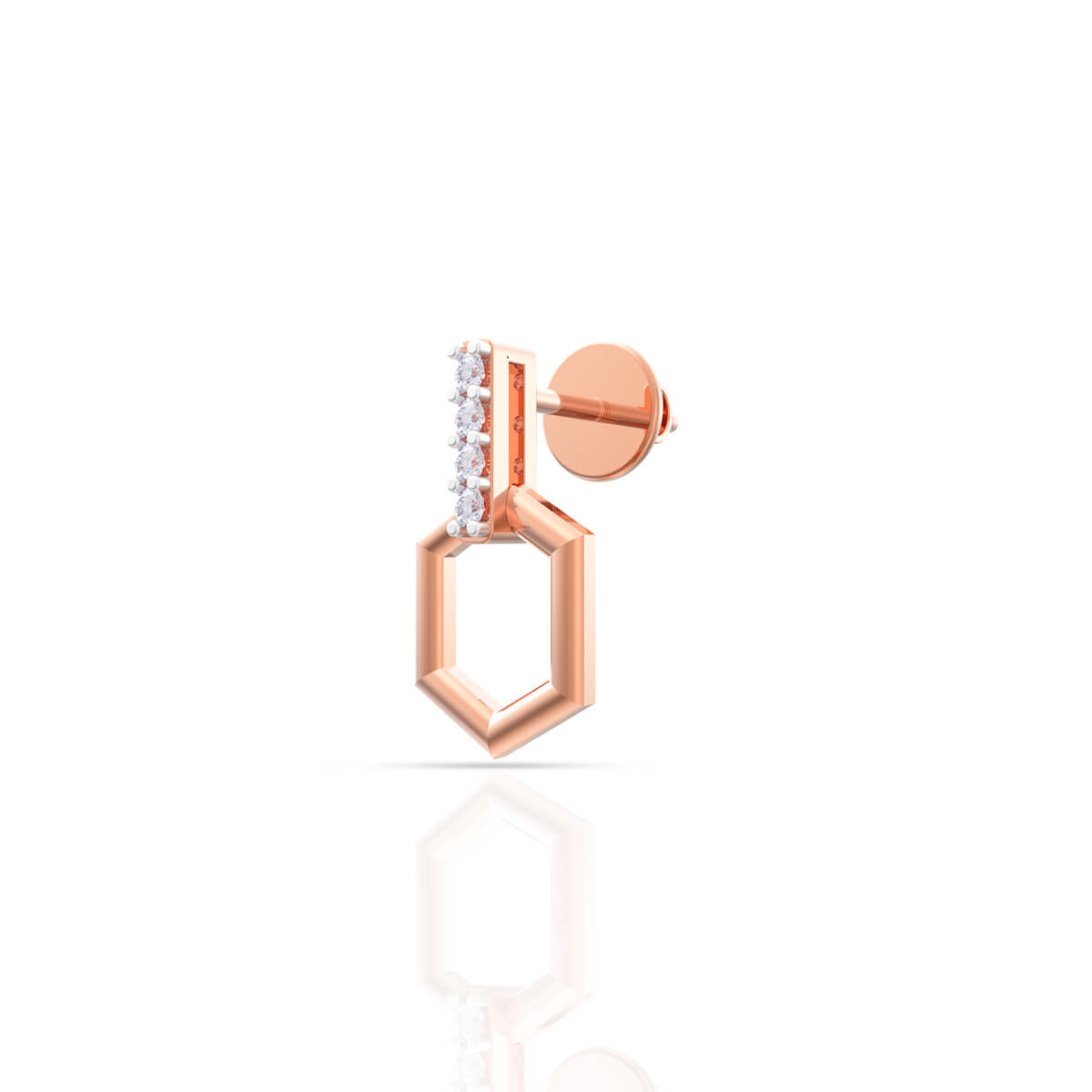 Minimalist Hexa Charm Studs 18K