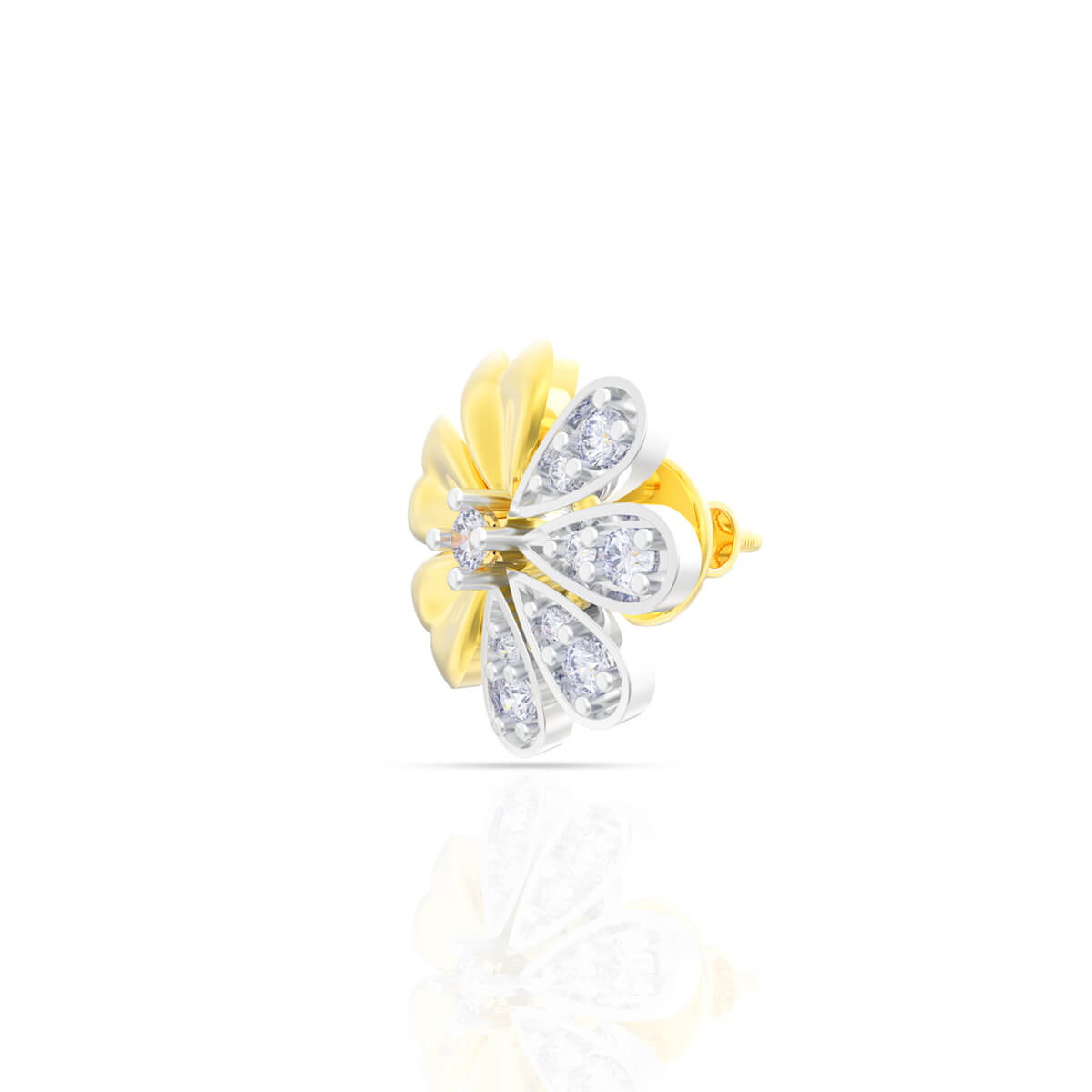 Minimalist Floret 18K Diamond Studs for Everyday Charm