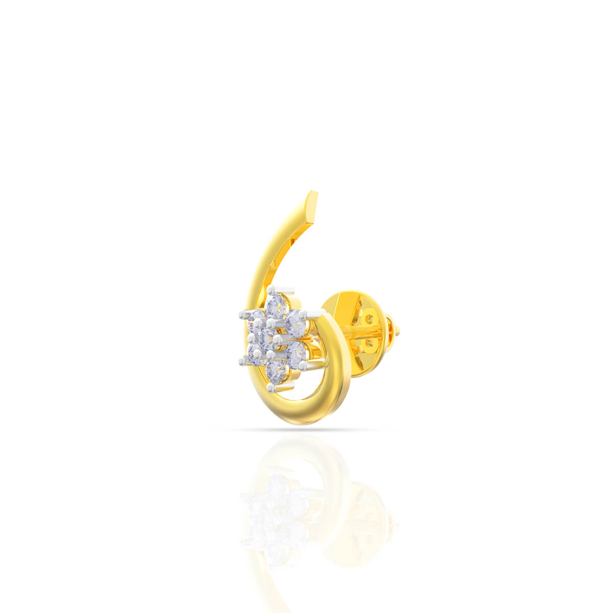 18K Star Studs with Cheerful Vibe