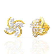 Floret Elegance Spiral Design 18K Diamond Studs