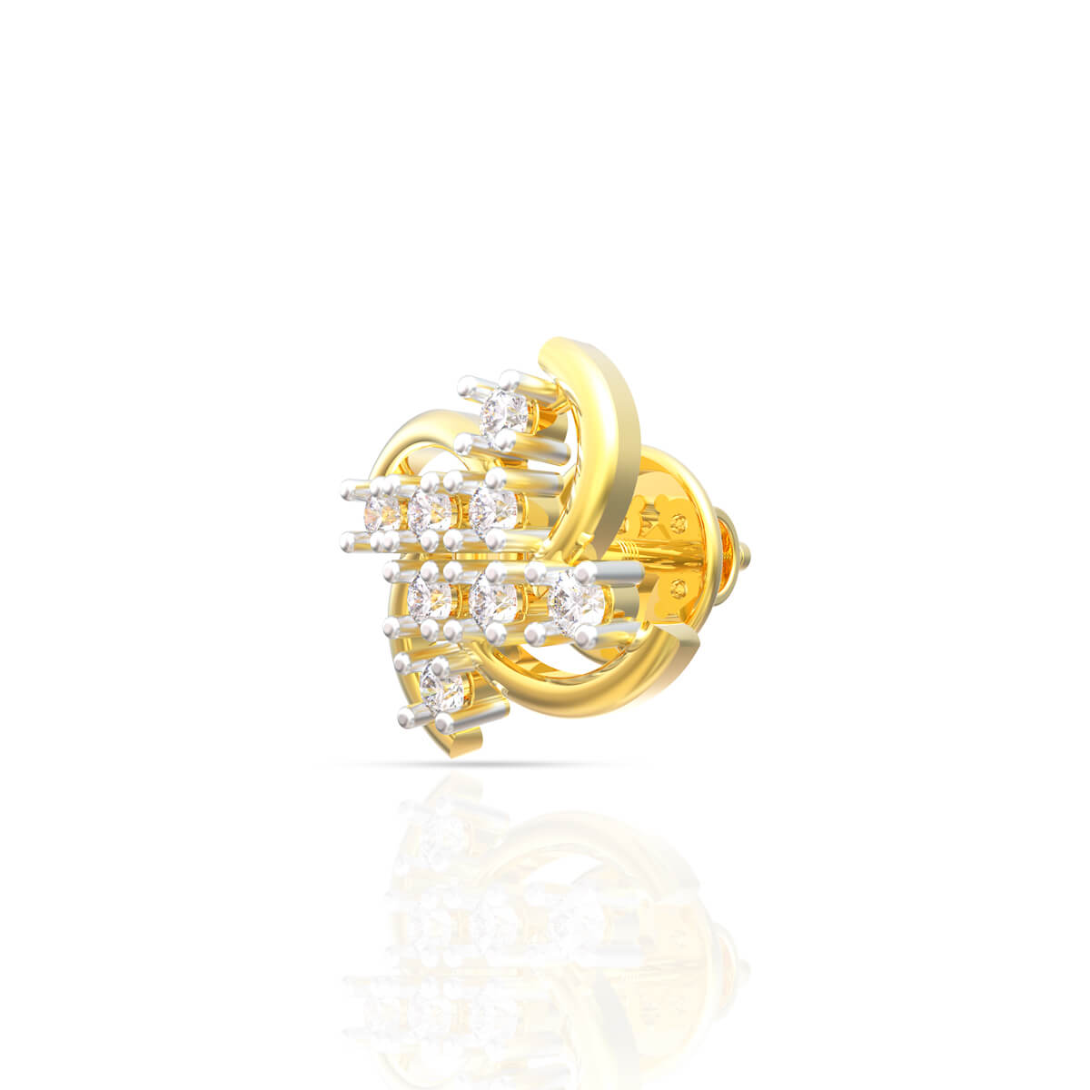 Floret Elegance Spiral Design 18K Diamond Studs