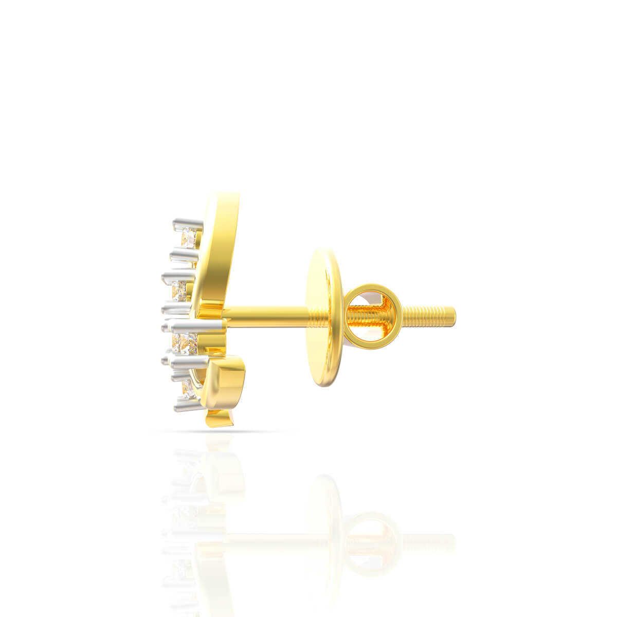 Floret Elegance Spiral Design 18K Diamond Studs