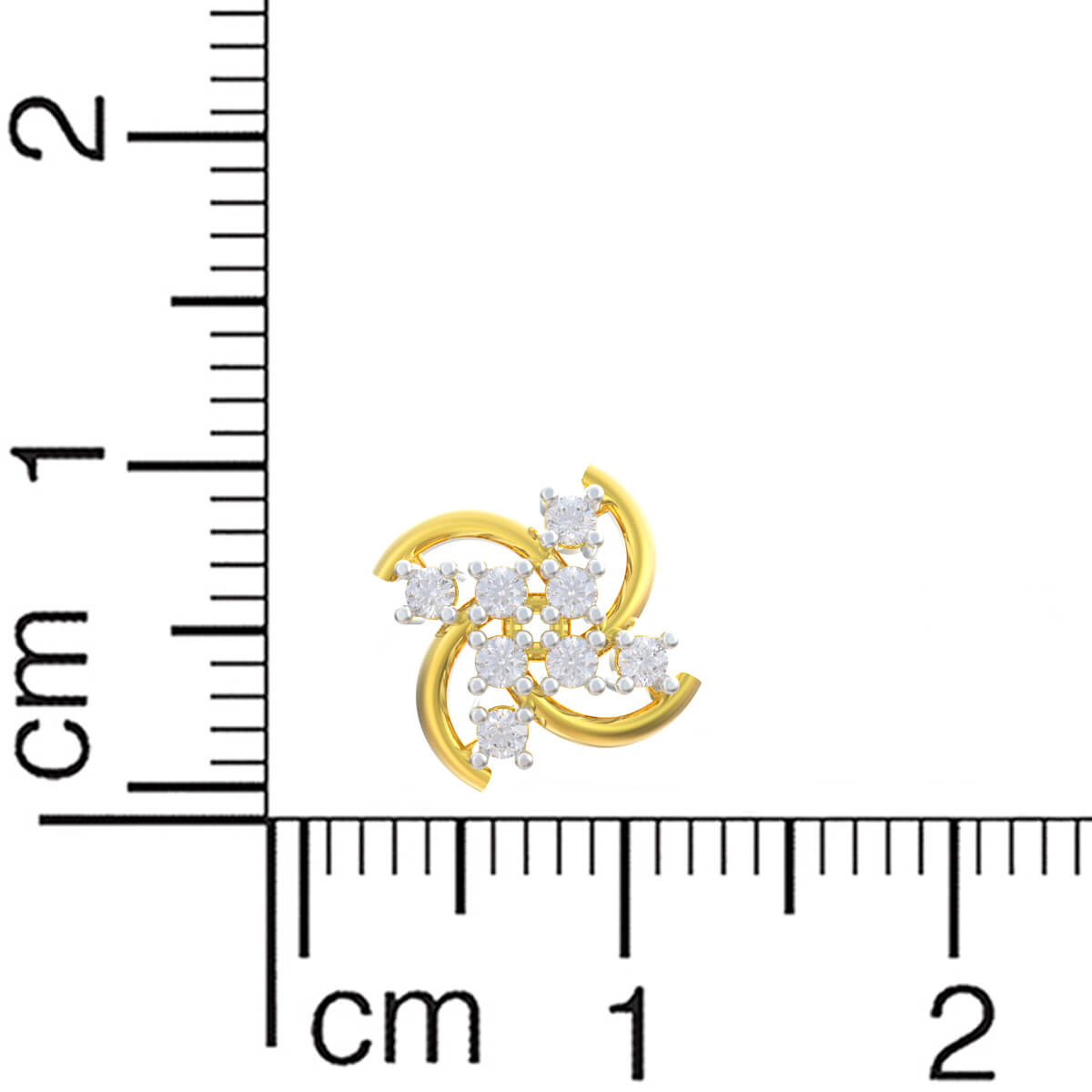Floret Elegance Spiral Design 18K Diamond Studs