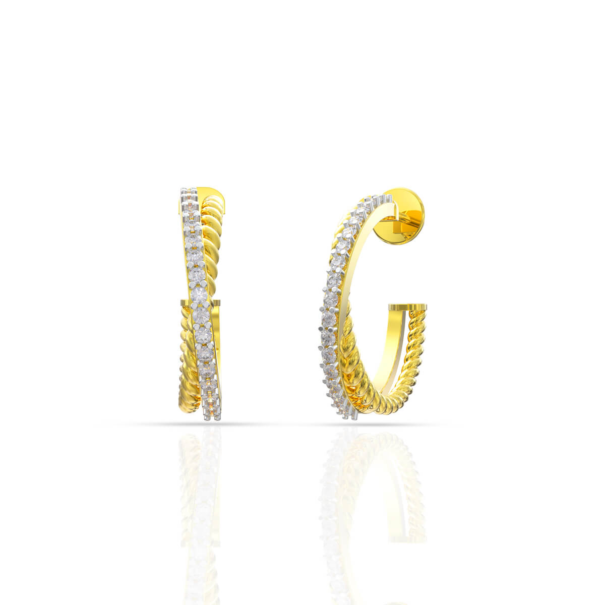 Vivid Oval Charm Hoops 18K