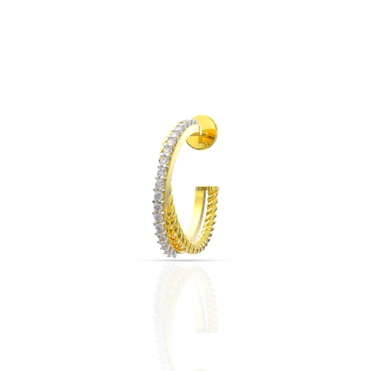 Vivid Oval Charm Hoops 18K