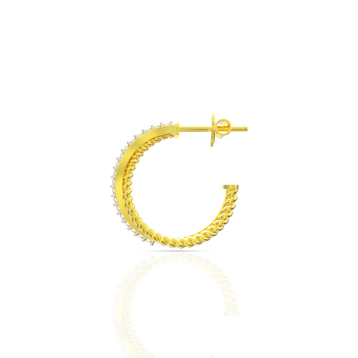 Vivid Oval Charm Hoops 18K