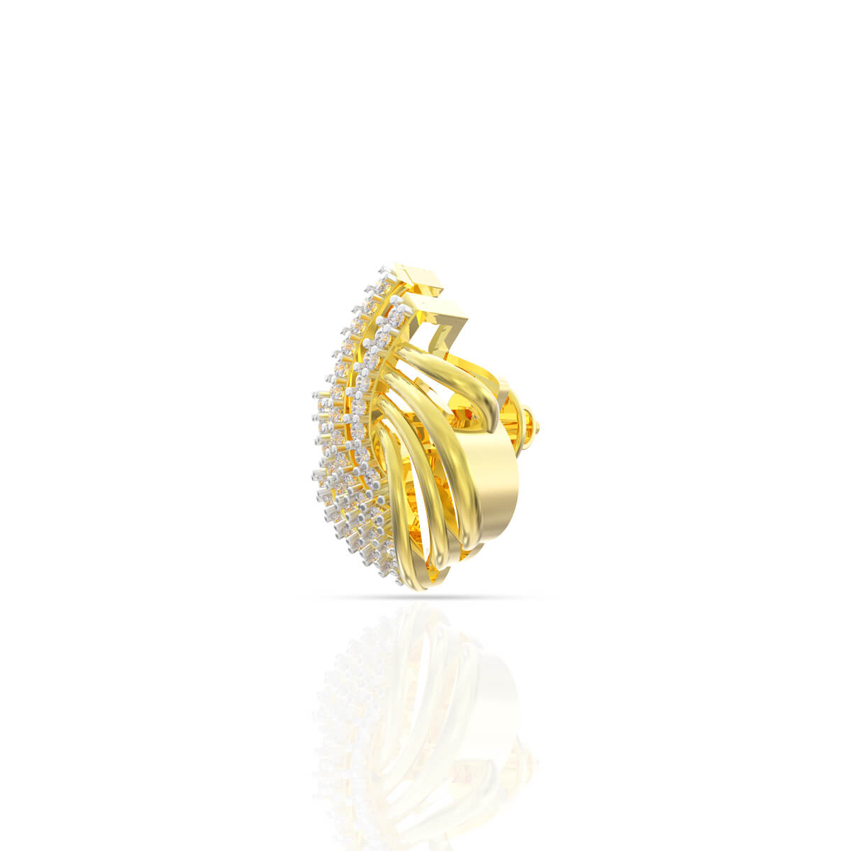 18K Mesmerizing Sphere Diamond Studs with Flora Elegance